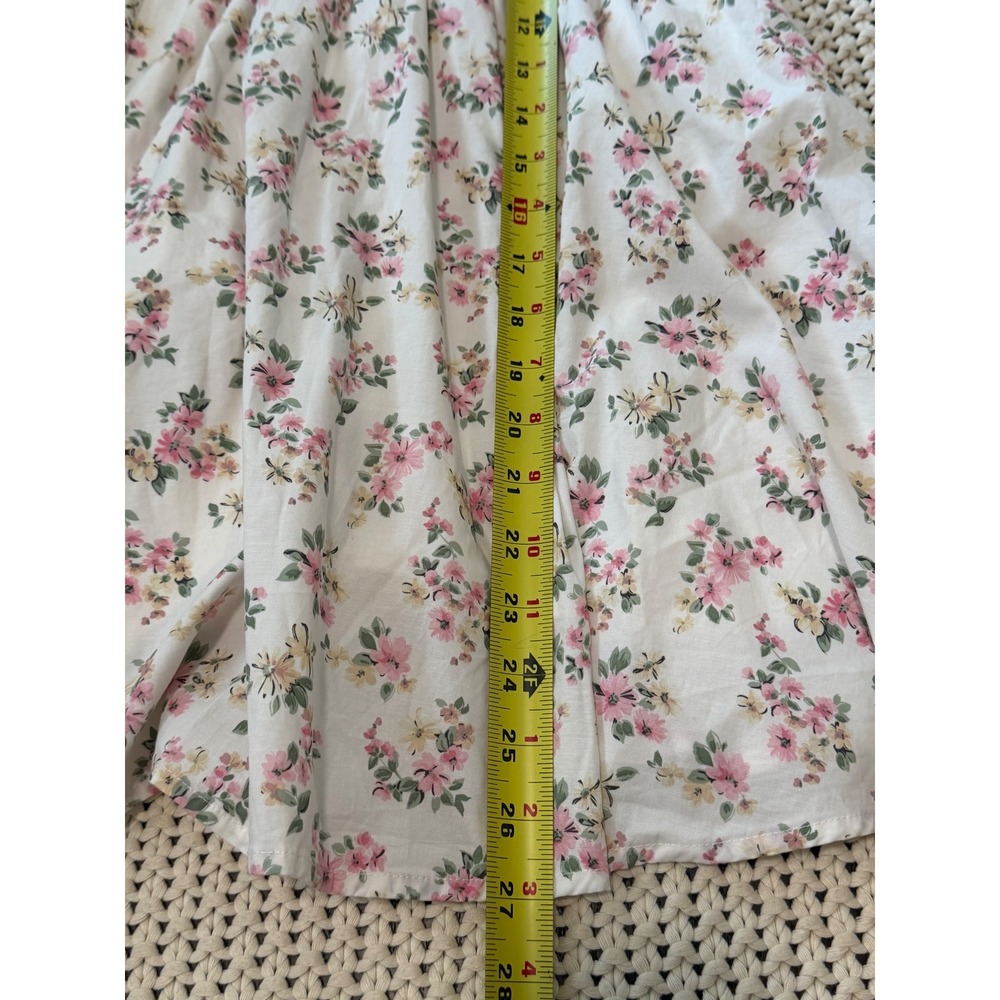 WAYF Floral Strapless Mini Dress Ruched Size Small Cottagecore Coquette‎ - Picture 8 of 9